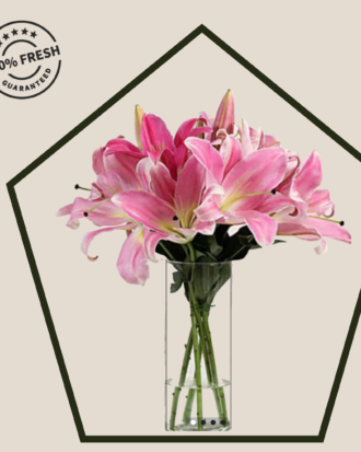 Pink Lillies Vase